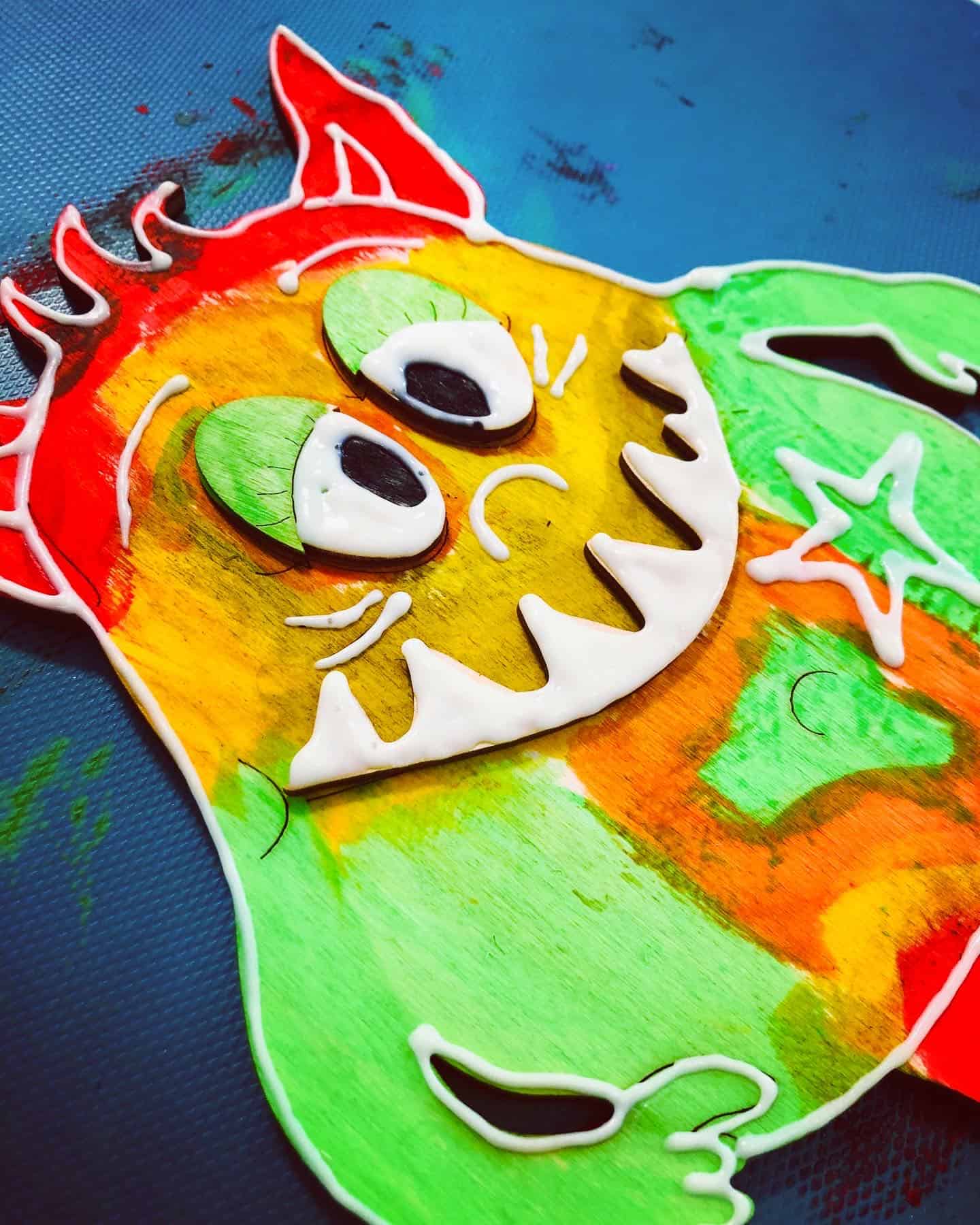 Leuchtmonster Workshop 5 Leuchtmonster, grün orange