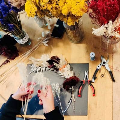 Trockenblumenkranz Workshop