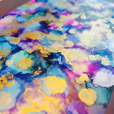 Abstrakt Painting 6 Abstraktes Malen mit Alkohol Ink