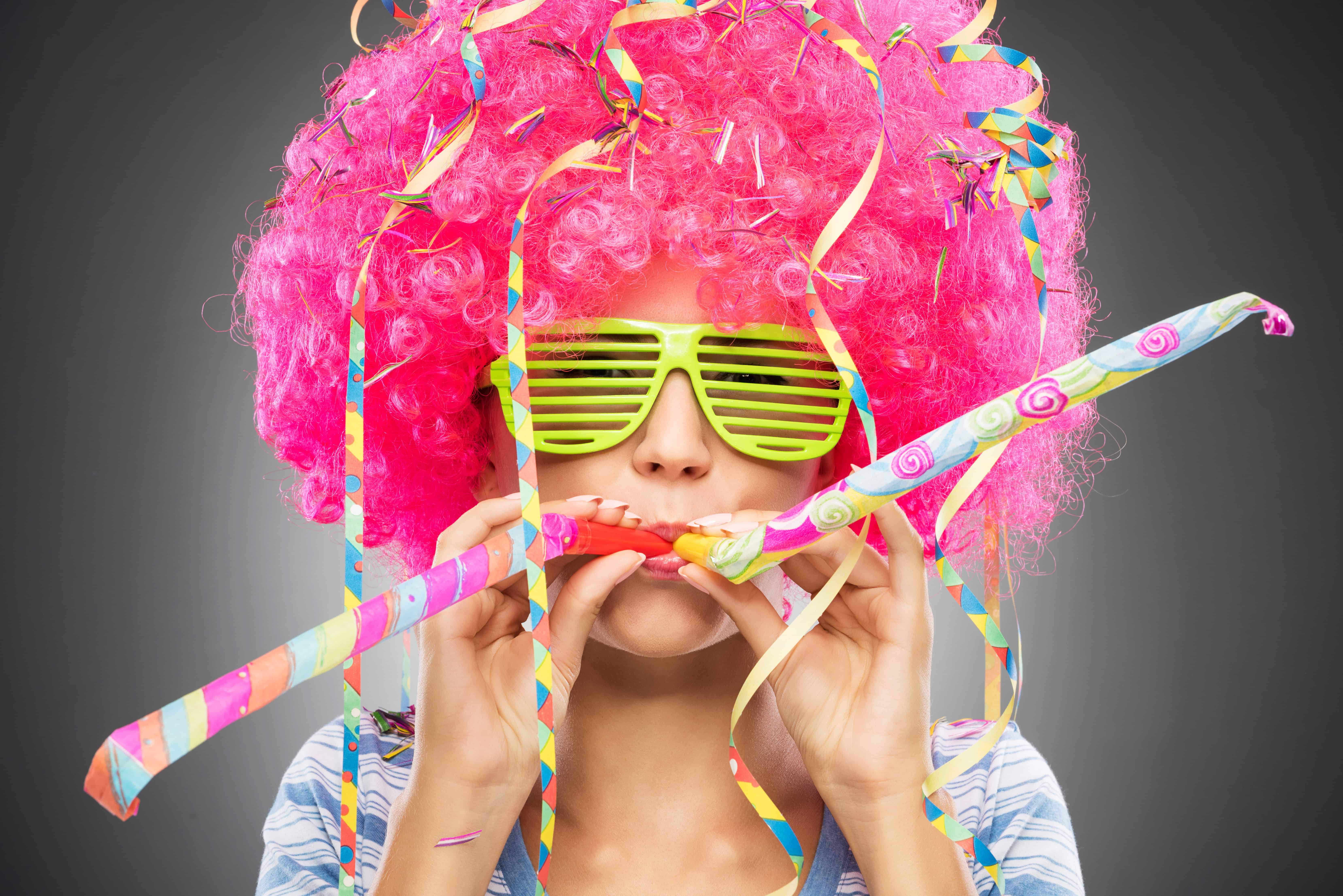 Colorful party woman